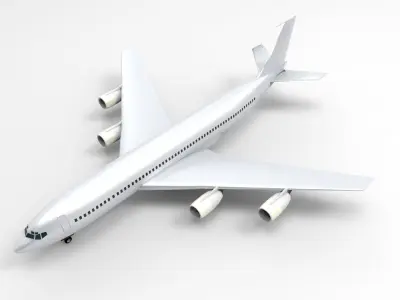 Boeing 707 Low-poly 3D model