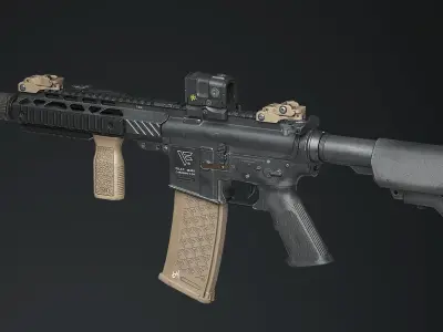 AR15 - assault rifle Low-poly 3D model