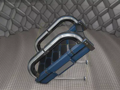 Sci-Fi Stairs - 9 - Blue Version  Low-poly 3D model