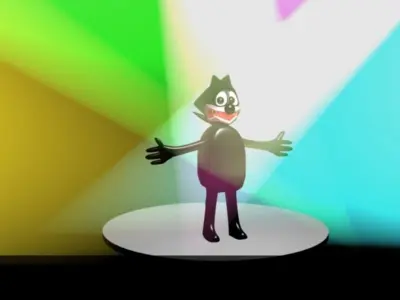 cartoon cat Free low-poly 3D model