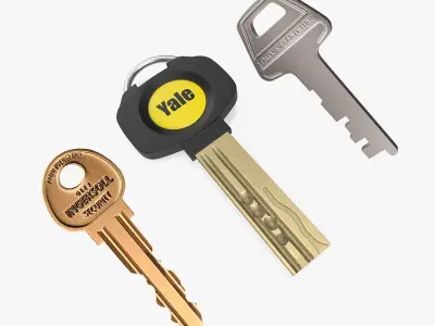 Door Lock Keys Collection 3 3D model