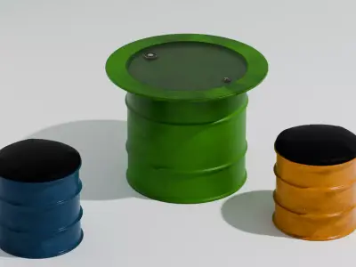 Barrel Furniture 3D model