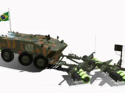 IVECO GUARANI 6X6 SPARK MINE ROLLER Low-poly 3D model