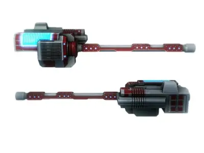 Blaster cannon 01 sci-fi low poly Low-poly 3D model