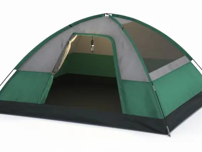 Outdoor Shelter Tent with Insect Protection Lamp Green 3D model