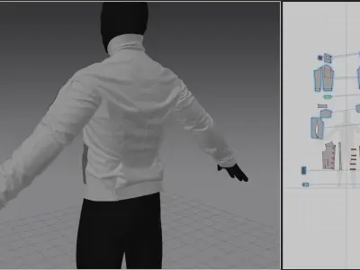 Tactical jacket high poly 3D model