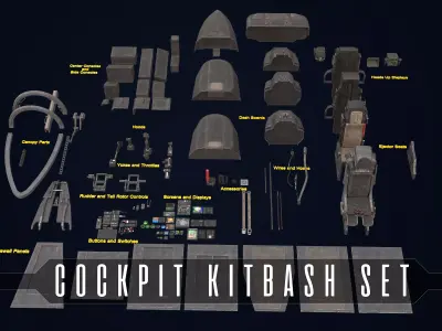 Cockpit Kitbash Set 3D model