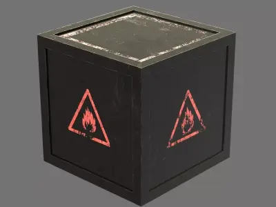 Explosive box Low-poly 3D model