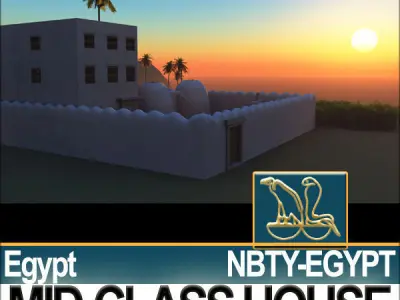Ancient Egyptian Middle Class Complete House and Set Inter 3D model