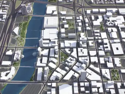 Grand Rapids Low-poly 3D model