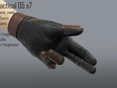 FPS hand glove tactical 05 s7 Low-poly 3D model