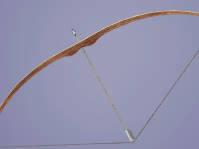 Bow with bamboo backing Low-poly 3D model