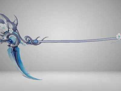 Futuristic Scythe Low-poly 3D model
