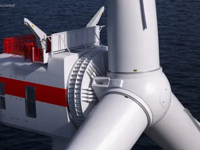 Crane Seasight Davits on Offshore Wind Turbine 3D model