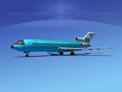 Boeing 727-200 Braniff Intl 2 3D model