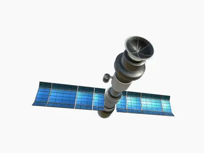 Satellite C05 Steel Blue - SciFi Space Design Low-poly 3D model