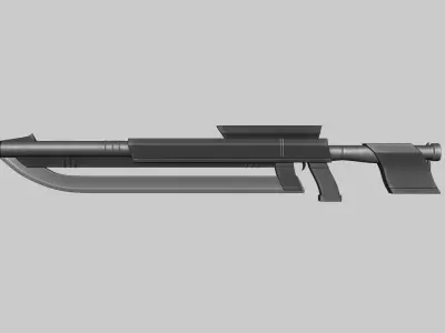 Sci-Fi Gun Blade Sniper - Gunblade Weaponry Low-poly 3D model