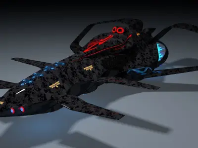 Horizon Tech Predator MK 600 VTOL Fighter  Low-poly 3D model