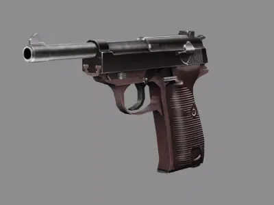 Pistol C127G Luger Model 1938 Low Poly 3D Model Low-poly 3D model