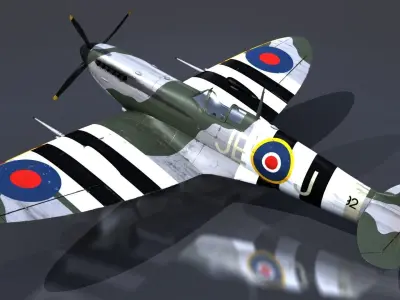 SPITFIRE MK IXC Low-poly 3D model