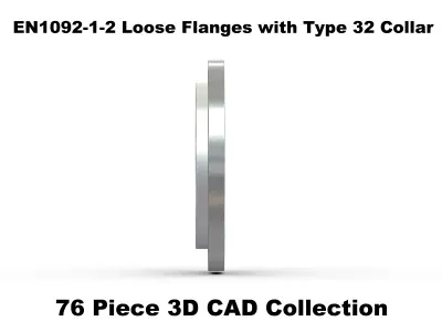 EN1092-1-2 Loose Flanges with Type 32 Collars 3D model