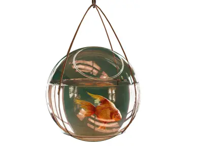 Golden Fish Rigged Low-poly 3D model