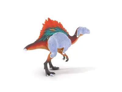 Vibrant Feathered Dinosaur model pack Low-poly 3D model