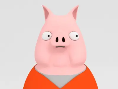 Pig Character Free 3D model