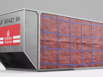 ULD Aircraft Cargo Containers Emirates Sky Cargo Low-poly 3D model