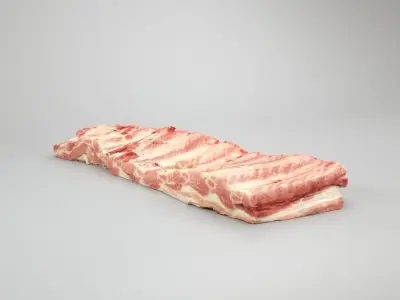 Raw Pork Ribs Low-poly 3D model