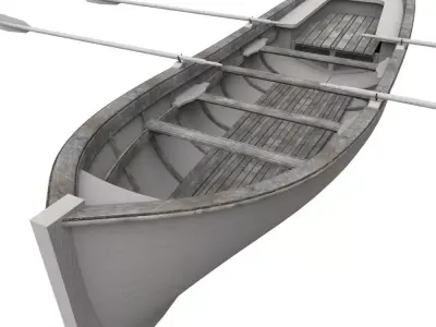 Row Boat Low-poly 3D model