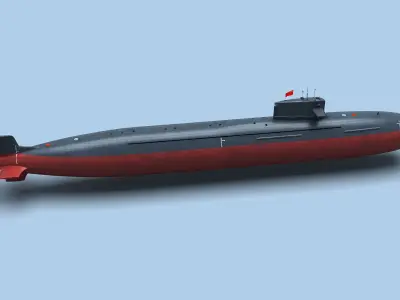 Chinese Type093 Nuclear Submarine 3D model