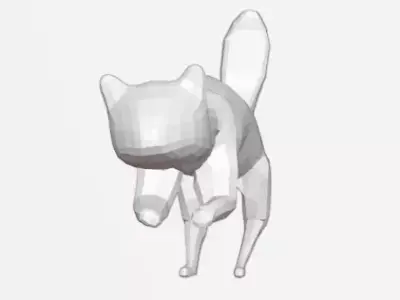 weasel 3d base model rigged Low-poly 3D model