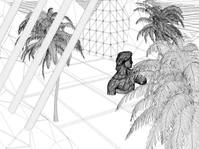 retro mountains Free low-poly 3D model