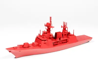 Military frigate 3D print model
