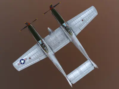 F-82  P-82 Fighter America US army  Twin Mustang Two-seater  3D model