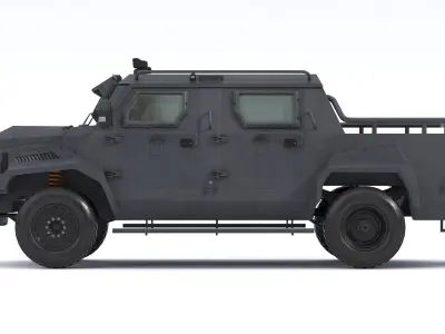 Alpine Armored Pit-Bull VXT Cal Tactical SWAT APC Truck 3D model