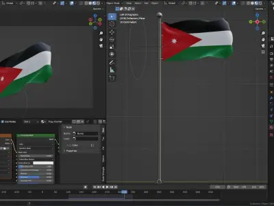 Animated Jordan Flags 3D model