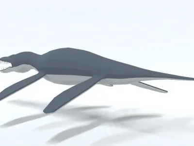 Low Poly Cartoon Liopleurodon Low-poly 3D model