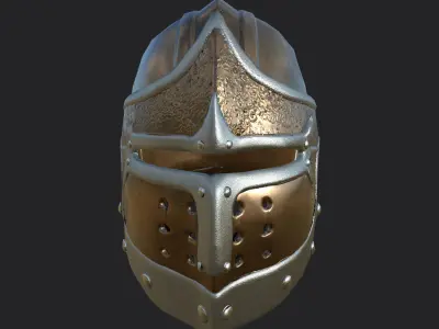 Helmet with ornaments Low-poly 3D model