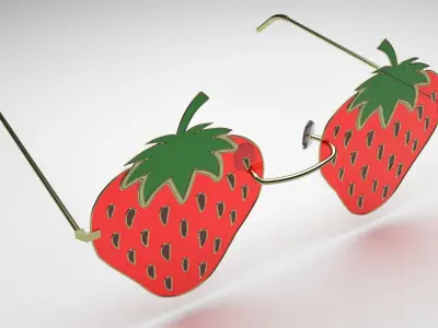 Strawberry Sunglasses 3D model