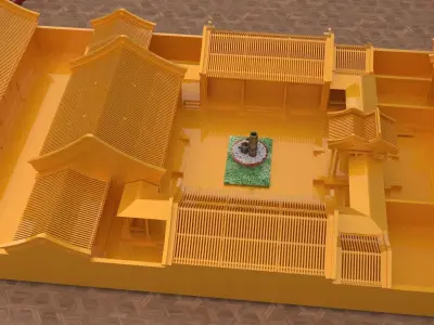 Chinese ancient courtyard  house 3D model