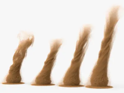Twisting Dust Devil Sand VDB for Blender 3D model