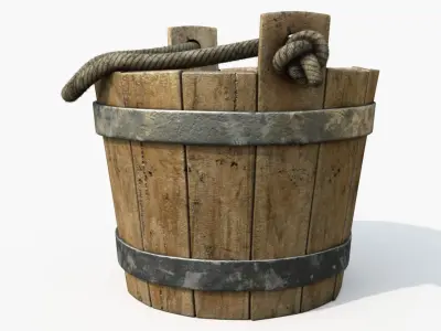 Medieval Bucket 8K PBR Textures 3D model