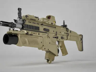 Combat Assault Rifle FN SCAR-H 3D model