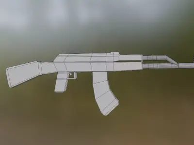 AK-47 Low Poly 3D Model Low-poly 3D model
