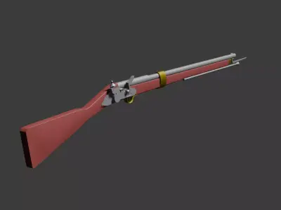 Low-Poly musket 1700 Low-poly 3D model