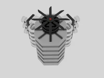 Cartoon Engine Hemi Low-poly 3D model