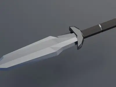 Battle Dagger Low-poly 3D model