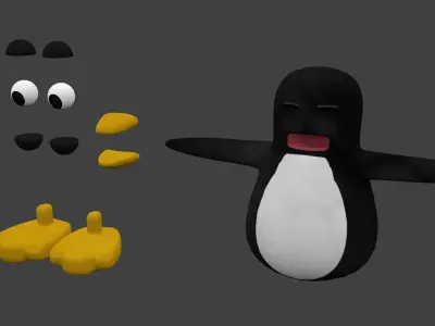 3D Linux Penguin model Free low-poly 3D model